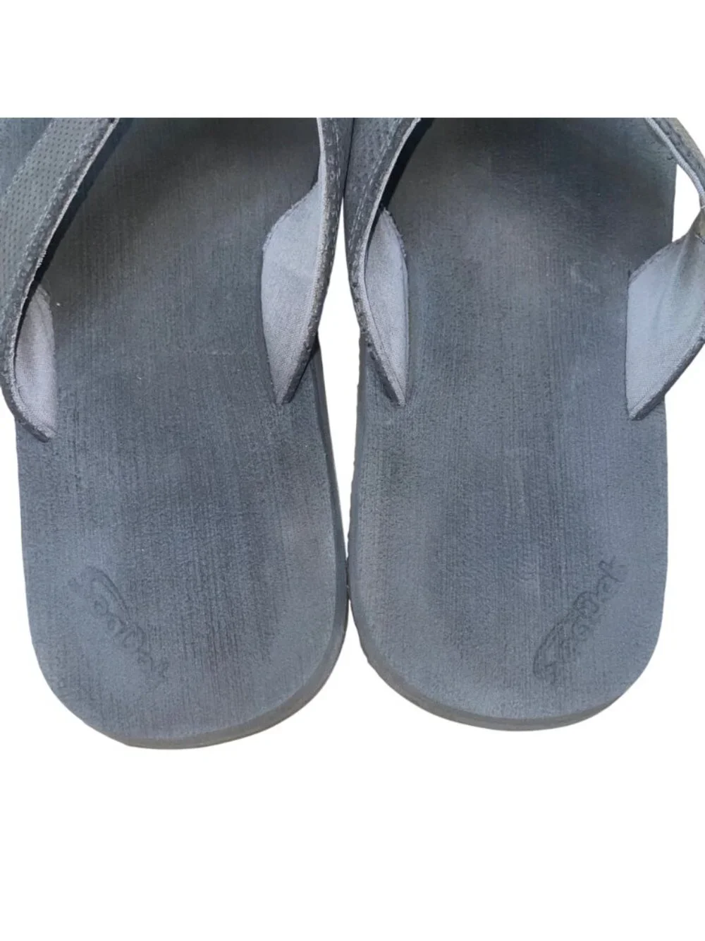 Grundéns Men’s Gray Foam Perforated Straps SeaDek Deckhand Flip-Flops Size 9